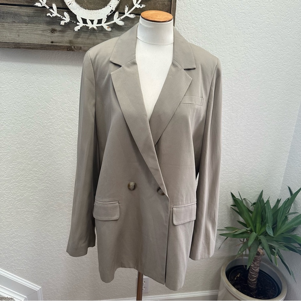 Madewell Drapeweave Caldwell Women's Tan Taupe‎ Blazer jacket size XL